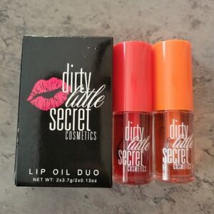 NIB Dirty Little Secret Lip Oil Duo | Cherry & Orange
